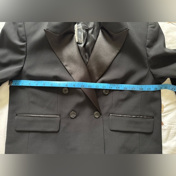 Madewell Cropped Tuxedo Jacket NWT Black Women's Blazer // Size 8 - Picture 9 of 9